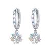 Orstarry 925 Silver Crystal Circular Eardrops Drop Earrings Women Earrings Charm Fashion Versatile Party Jewelry Gifts