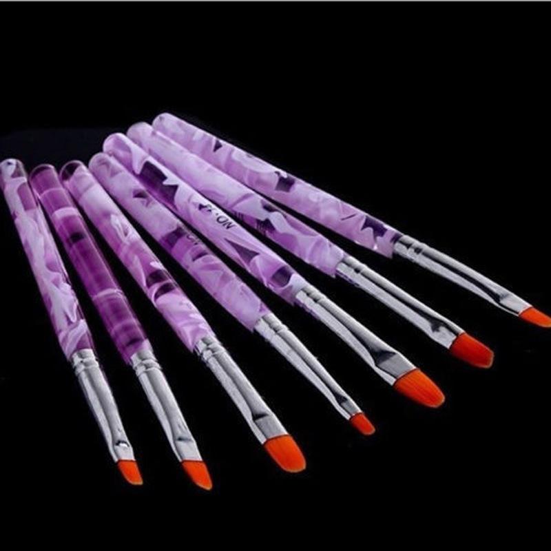 7Pcs1Set Fashion Women Ladies  UV Gel Nail Art Brush Acrylic Polish Painting Design Pen Kit Tools