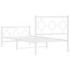 Metal Bed Frame with Headboard and Footboard White 90 x 190 cm