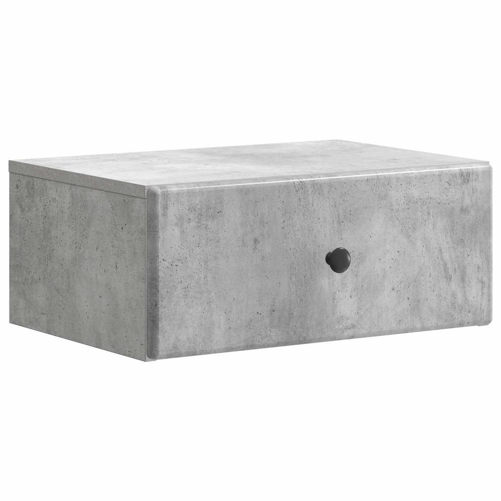 Wall Mounted Nightstand Concrete Grey 49 x 34.5 x 20 cm
