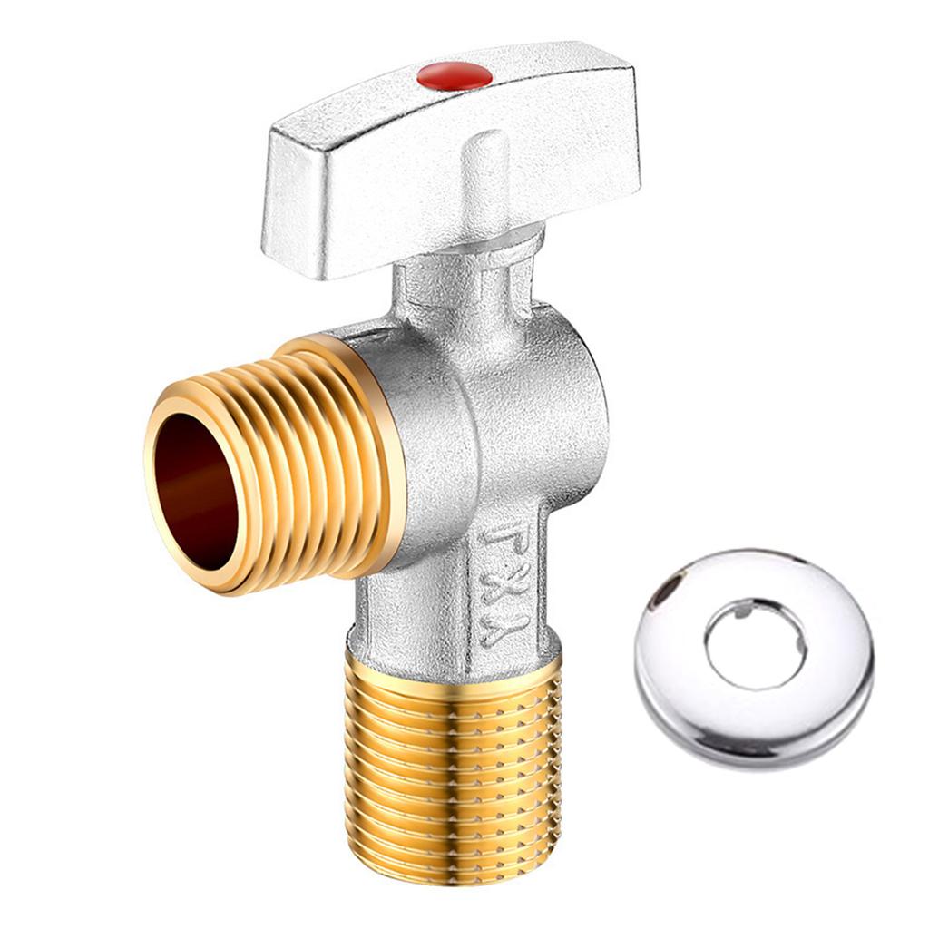 Brass Angle Stop Valves 1/2" Inlet Outlet Double Hot Cold Valves Simple Installation for Kitchen Bathroom Plumbing
