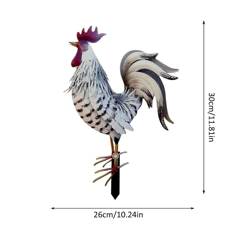 Țăruș de grădină din curte Ornament cocoș din fier forjat Decor de grădină