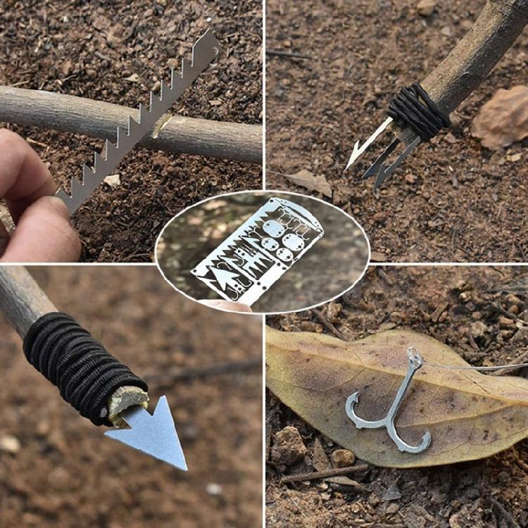 Survivals Card Stainless Steels Fishing Hook Card Outdoor Survivals Card Multitool