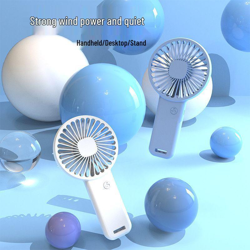 Rechargeable Mini Handheld Fan - Portable, Silent, and Lightweight for Dormitory or Desktop Use, Perfect as a Gift.
