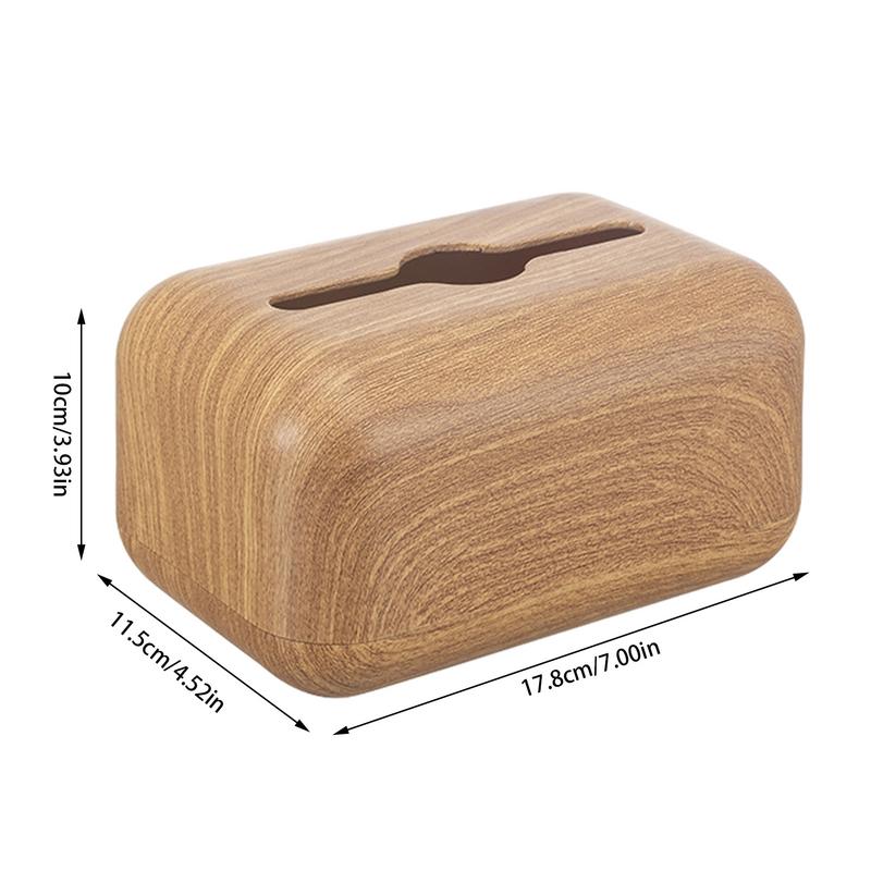 Facial Tissue Holder Faux Woodgrain Tissue Box Stylish Elegant Multi-purpose Tissue Box Covers For Bathroom Bedroom Dinner Table