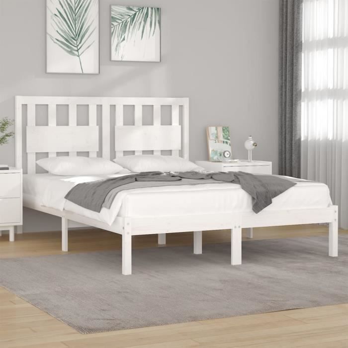 VidaXL Bed Frames White Solid Pine Wood 120x200 Cm 3103929