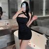 Sexy Underwear Sexy Neck Tight Hip Skirt Women's Nightclub Temptation Wrinkled Pajamas Couple Flirting Perspective Charm