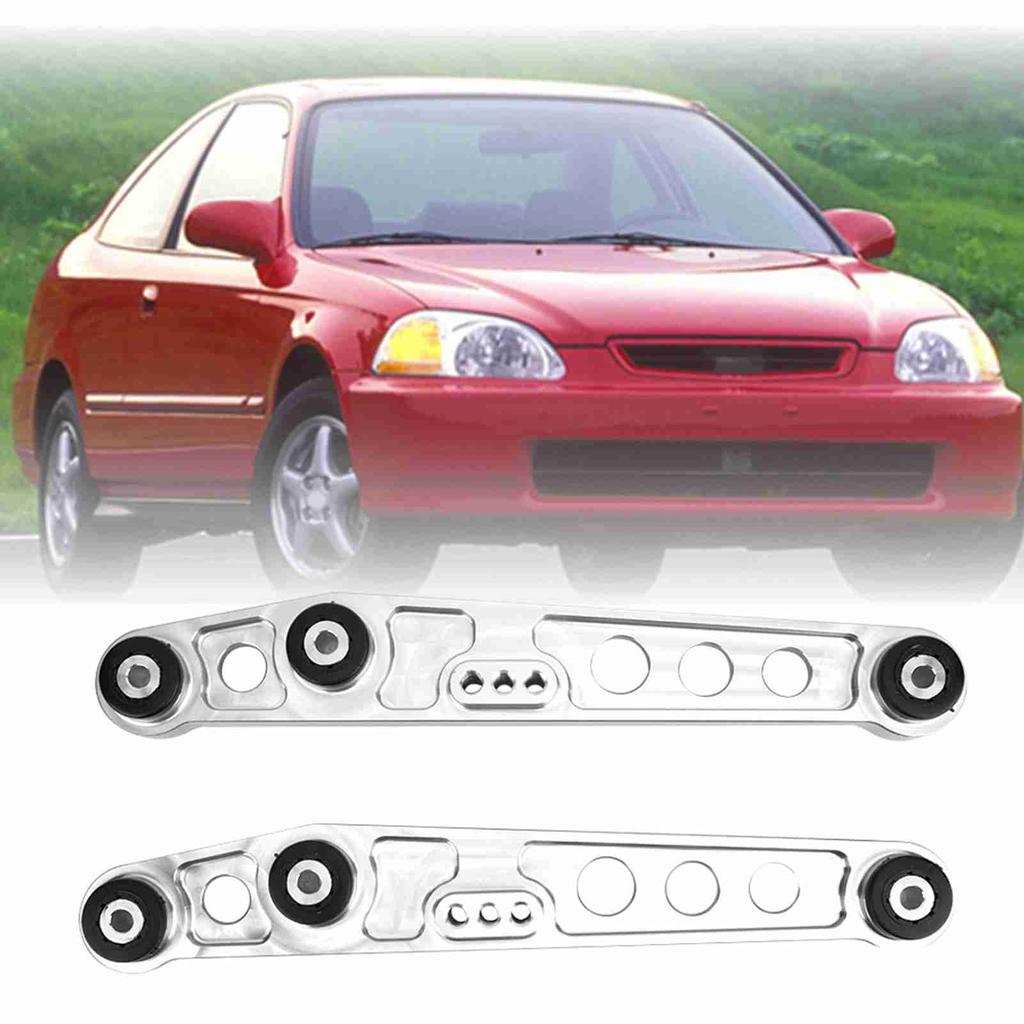 Rear Lower Control Arms Subframe Brace Kit for Honda Civic 92 95 (Silver)