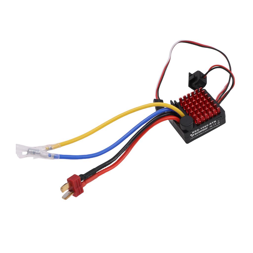 60A Brushed Electronic Speed Controller Water Proof ESC for Car Boat Model Compatible with 540 550 750 Motor 6V3A BEC
