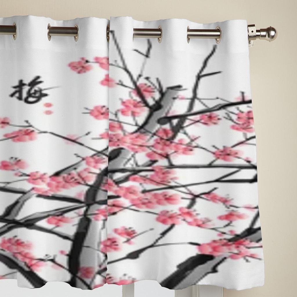 Plum Blossom Window Curtains For Living Room Kitchen Modern Curtains Home Decor Blinds Drapes