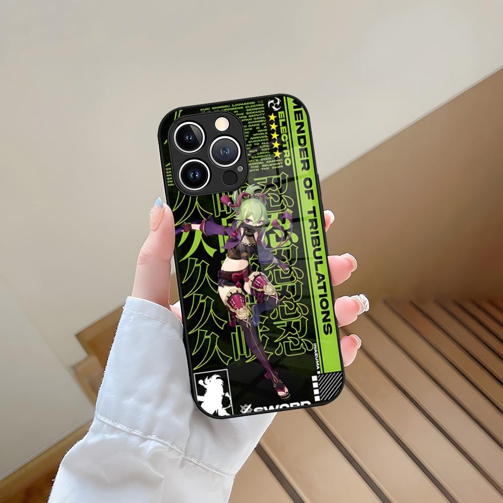 Game Genshin Impact Phone Case Tempered Glass For IPhone 13 17 15 16 14 12 11 Pro Max Plus Mini XR XS SE2020 Coque