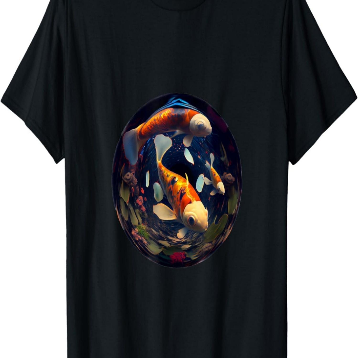 

group of Koi fish carp cherry blossom fish lens photography T-Shirt S чёрный