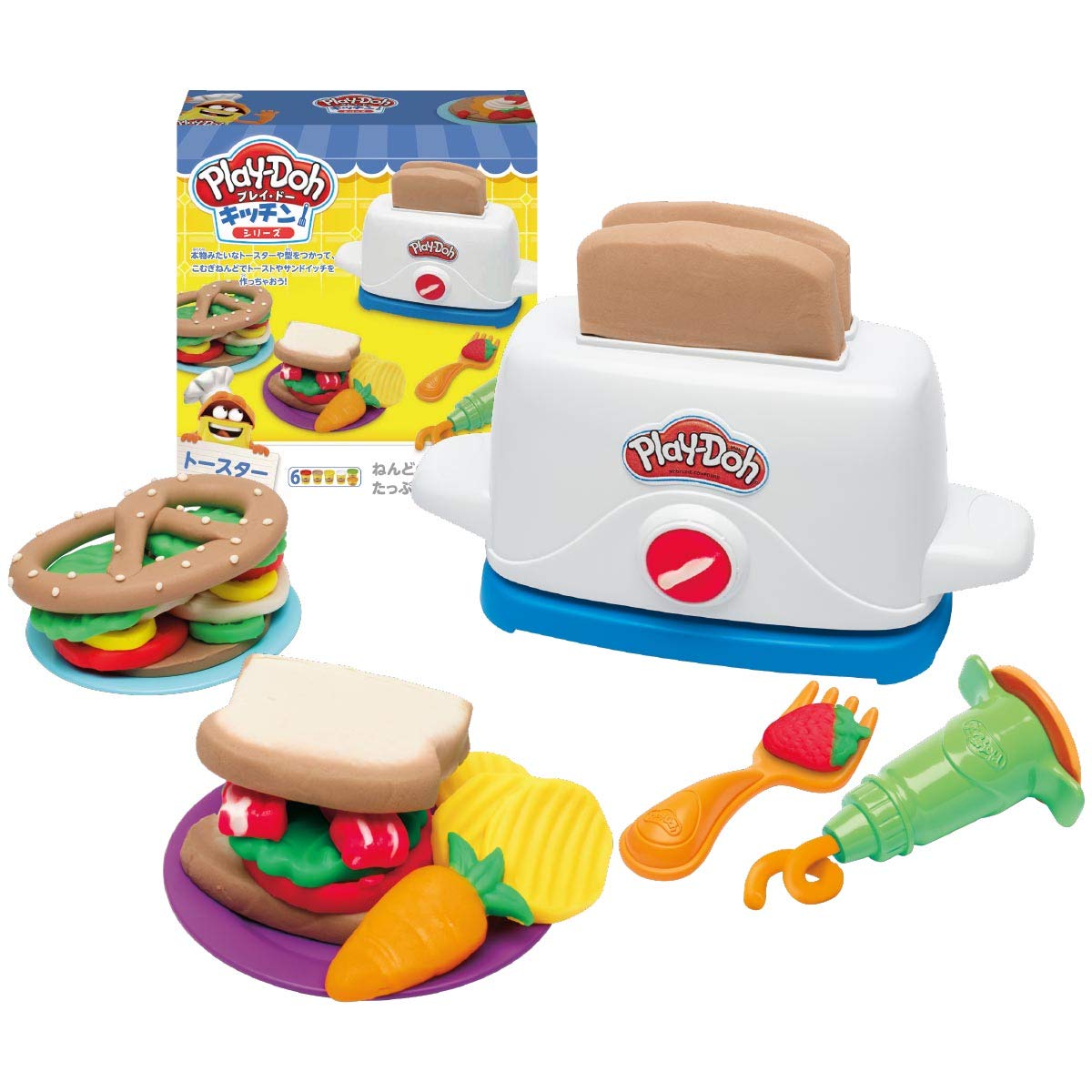 

Hasbro Kitchen Series Тостерный набор Komuginendo E0039 Оригинальный продукт Play-Doh
