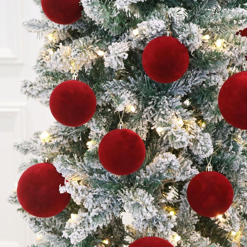 12Pcs Shiny Christmas Decoration Pendant 3/5/6/8cm Xmas Tree Hanging Pendants  Baby Shower Decor