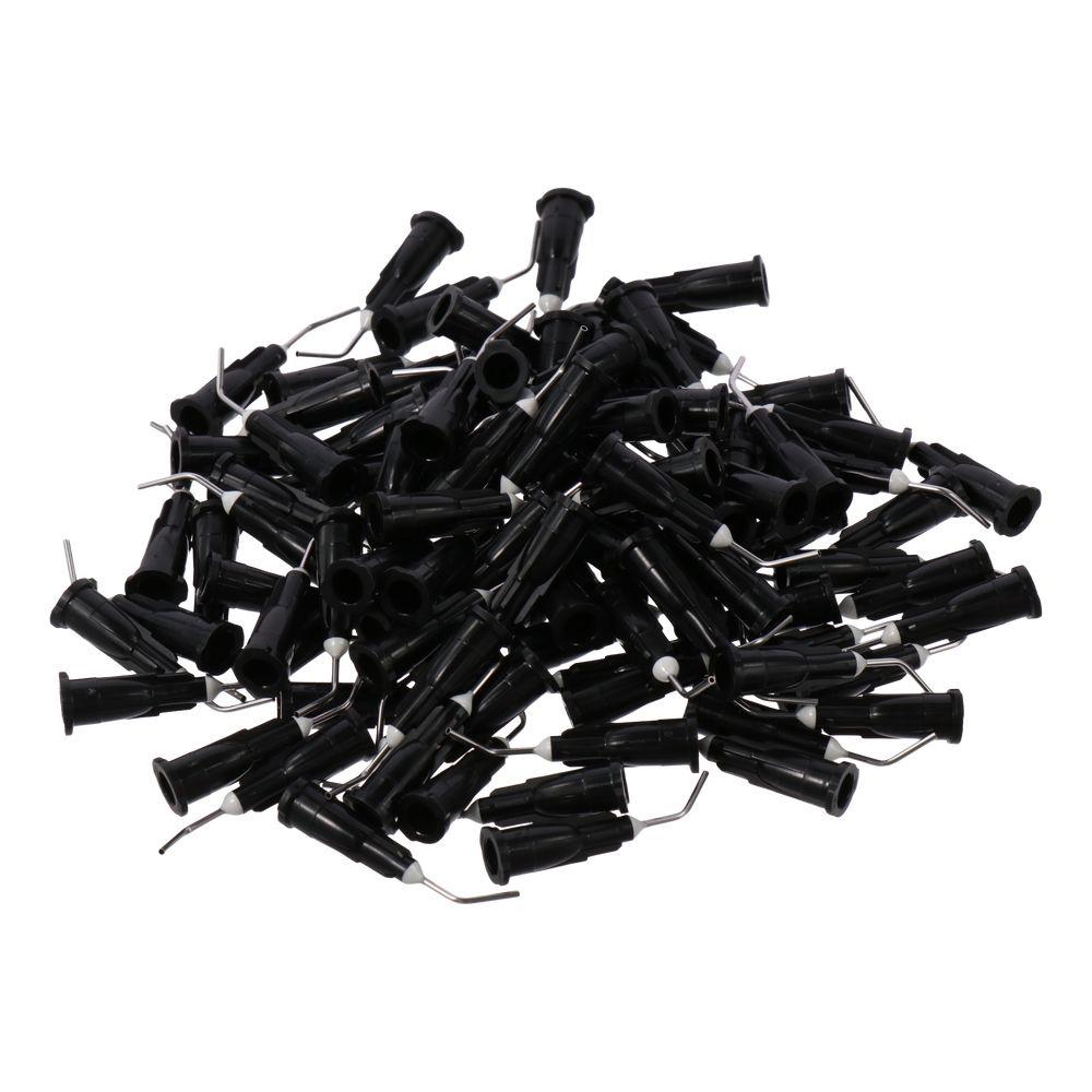 200pcs Blunt Tip 20 Gauge Bent Dispensing Tips Black Dispensing Needles Dispensing Needle Tips