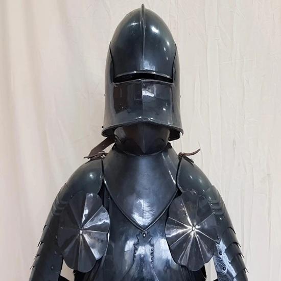 182.88 Cm Medieval Full Body Armor Suit Combat Knight Full Body Armor With Stand Replica Blacked Steel Gift