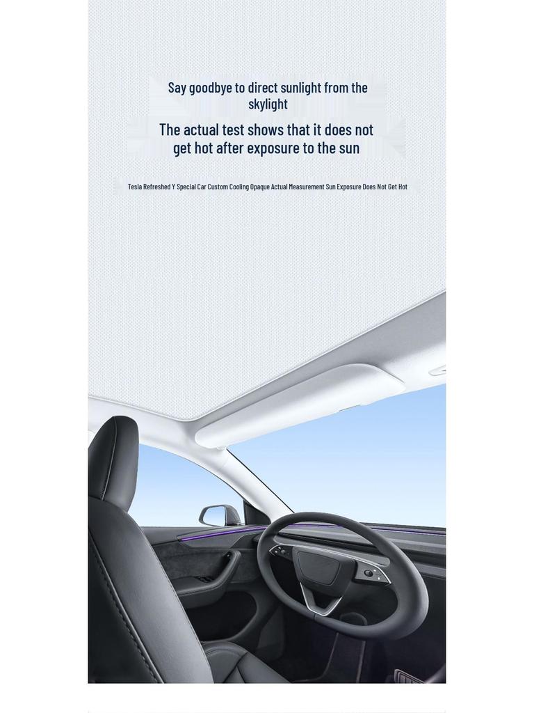 Tesla Model Y/3 Silicone Suede Sunroof Shade – Heat-Insulating Sun Visor