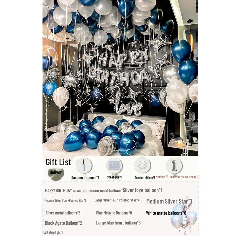 Romantic Birthday Surprise Decorations: Balloons and Background for Girls & Boyfriends