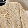 T-shirty Topy Damskie Bawełna Dzianina Szkieletowa Topy Oversize Wygodne Elastyczne Długi Rękaw T-shirt Jednolity Kolor Luźny Bluzon Okrycie Wierzchnie Luźne Topy