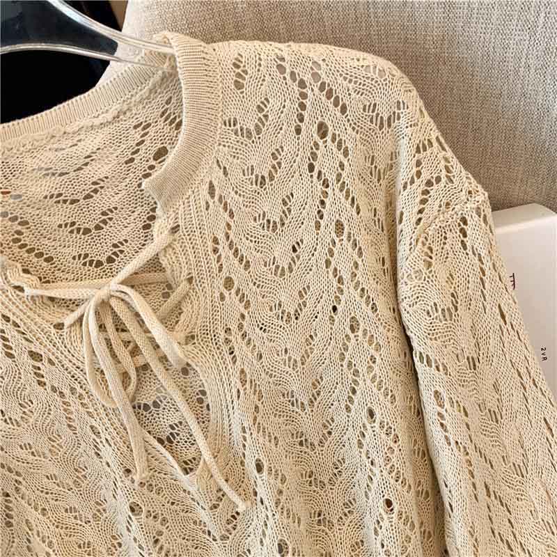 T-shirty Topy Damskie Bawełna Dzianina Szkieletowa Topy Oversize Wygodne Elastyczne Długi Rękaw T-shirt Jednolity Kolor Luźny Bluzon Okrycie Wierzchnie Luźne Topy