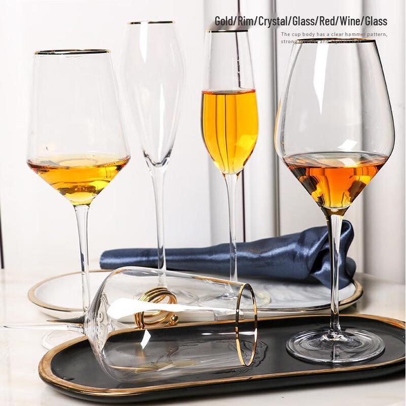 Shangqi Gold-Rim Crystal Wine Glass Set