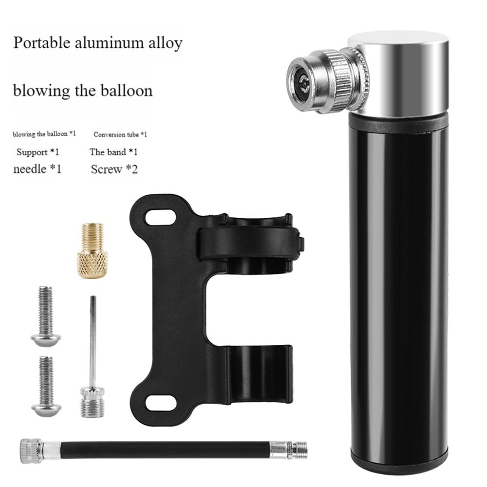 Mountain Bike Aluminum Mini Pump Portable Road Bike Pump Universal for American and French Valve Handheld Basketball Inflator