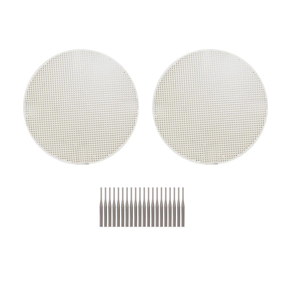 2pcs Round Firing Trays with 20pcs Pins for Dental Lab Dental Technician Supplies (Metal Pin)