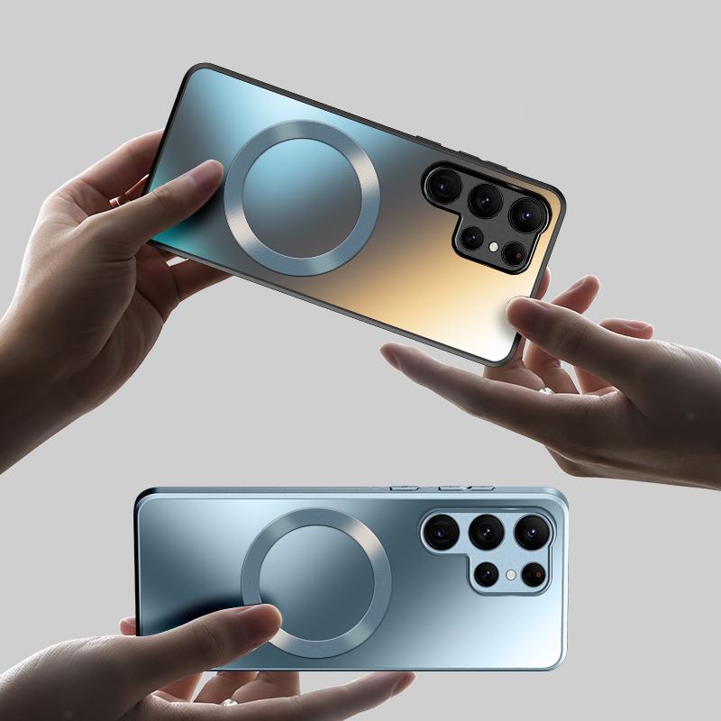 Μαγνητική θήκη AG Silicon Frosted Matte για Samsung Galaxy S22 S23 S24 Ultra Plus Magsafe Wireless Charging Case