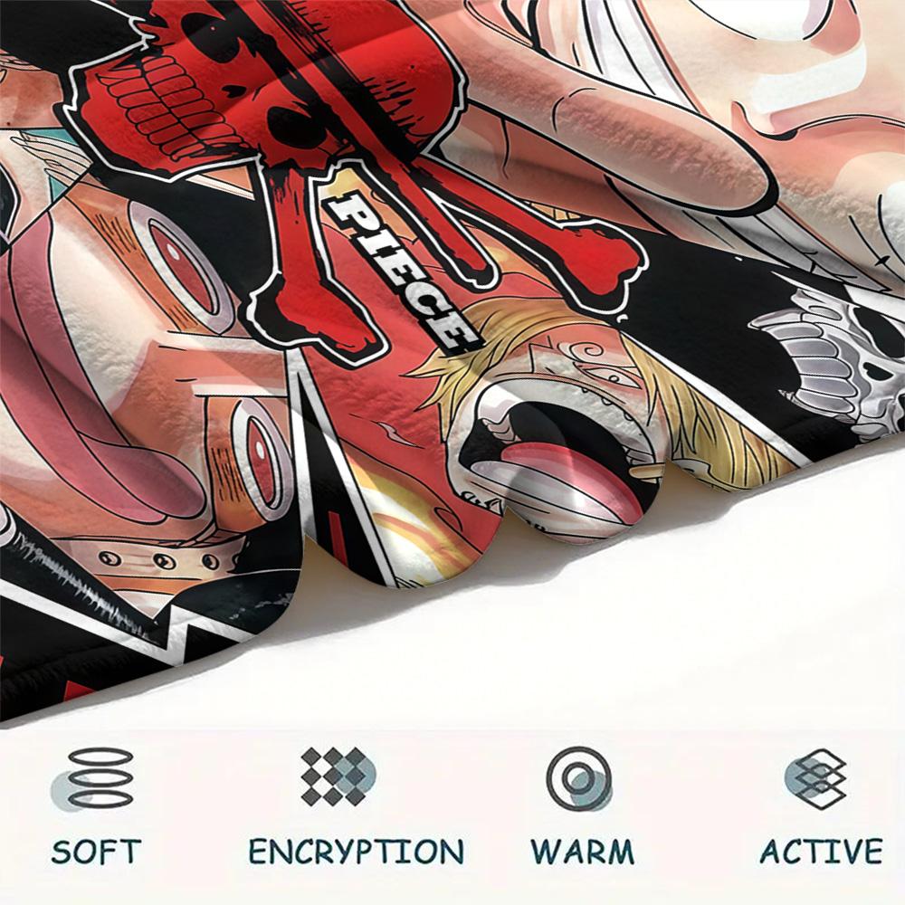 1pz Una Pezzo Monkey D Luffy Coperta in Flanella Fantasia Adatta a Tutte le Stagioni per Arredamento Casa Calore e Comfort Regali Regalo Festivo
