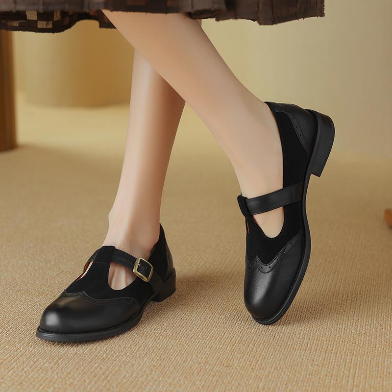 Fashion 2024 Oxford Women Shoes Genuine Leather Shoes for Women Spring Loafers Summer Brogues Women Pumps Retro Ladies Shoes