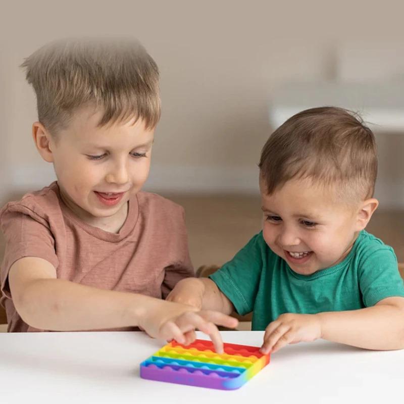 2-in-1 Fidget Toy: Letters & Numbers Push Bubble Sensory Board for Math Learning, Kids Educational Toys