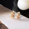 Colorful Zircon Star Earrings with Unique Design