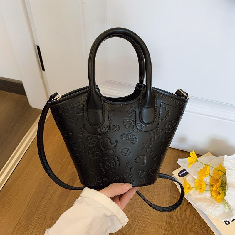 Summer Niche Embossed Bag Women's New Fashion Versatile Messenger Bag High-end Portable Bucket Bag