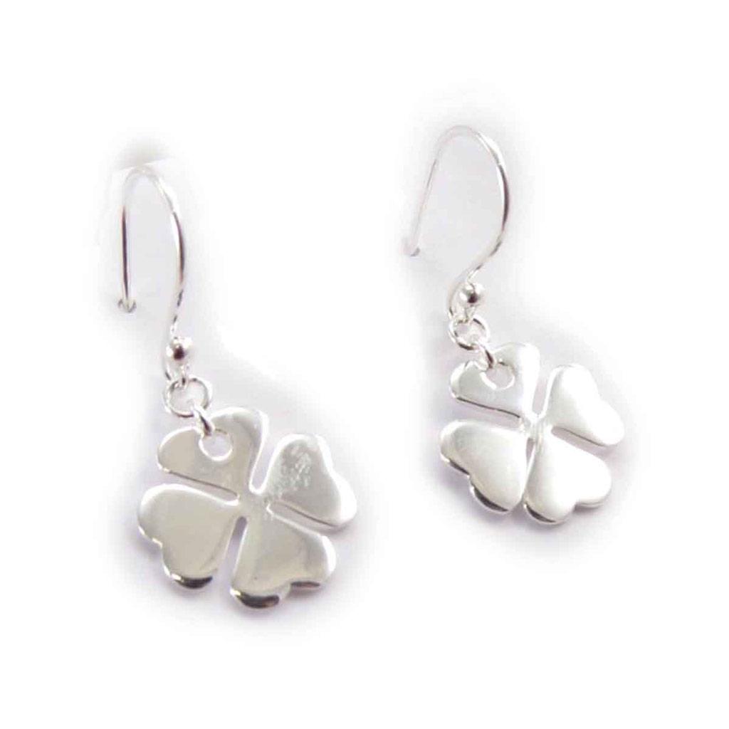 Les Trésors De Lily [G0631] - Boucles Argent 'Trèfle' argenté - 13x13 mm