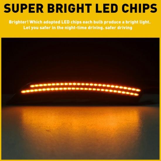 Fits Fit Chrysler 2015-2017 200 Front Smoked Amber Side LED Marker Lamp Pair Set