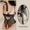 Sexy Lingerie Sexy Onesie Women's Steel Rims Gather Lace Seduction Pajamas Uniform Open Crotch Hollow Lace