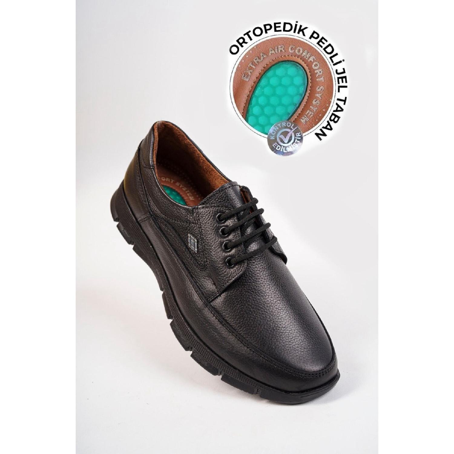 

Orthopedic Genuine Leather Heel Gel Winter Men s Walking Shoes 39 чёрный