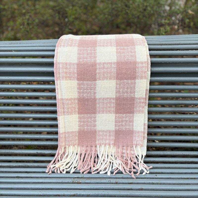 Women's Faux Cashmere Plaid Scarf - Korean Style, Thick & Warm Autumn/Winter Shawl