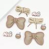 Fashion Cute Love Shoe Charms Accessories  Black Bow Lace-up Shoe Decoration Black Flower Letters Clogs Pin for Women Grils Gift