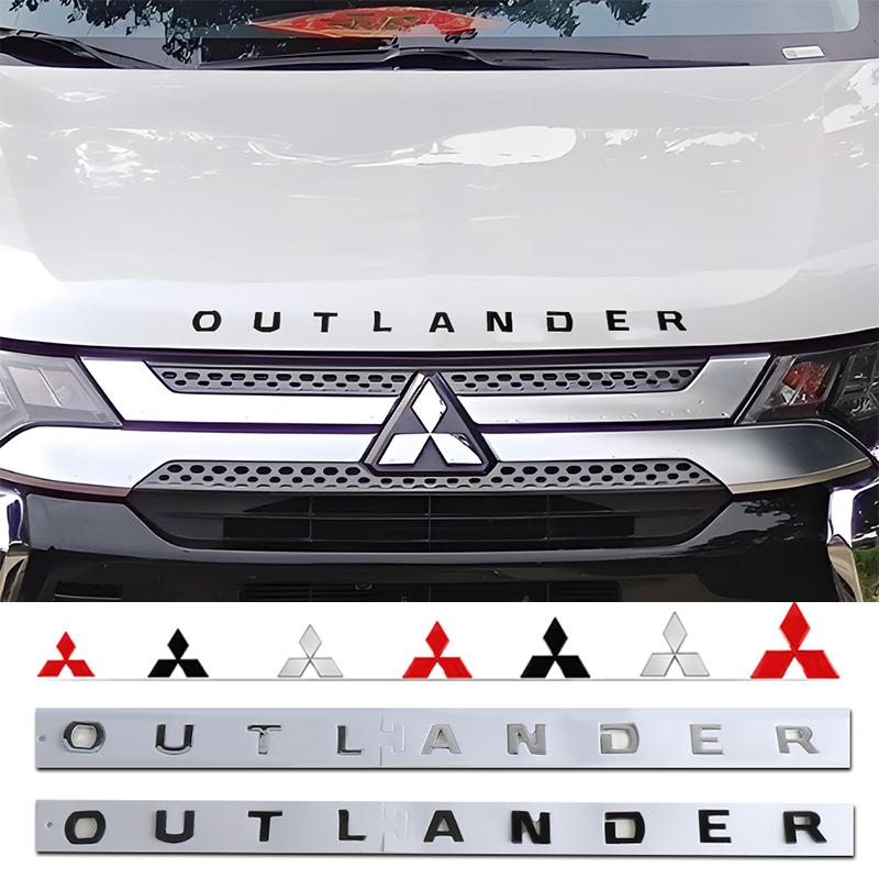 uldf10 Car Front Grill Emblem Rear Trunk Badge Sticker For Mitsubishi Space Star Eclipse Cross ASX Xl Lancer 9 Galant Ralliart Xpander