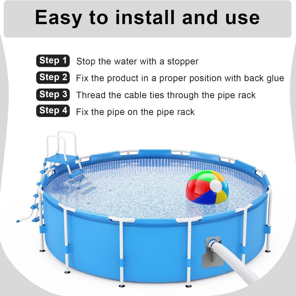 Supporto per tubo piscina esterna-SSQ-O16 grigio 2 pz