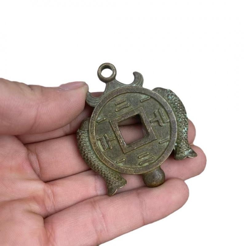 Collection Spending Double Fish Crafts Copper Coin Accessories Antique Objects Old Goods