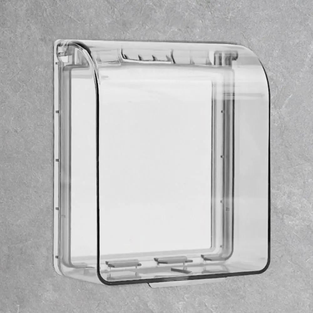 86 Type Self-Adhesive Switch Protective Cover Wall-mounted Socket Waterproof Box Bathroom Electric Plug Cover Splash-Proof Box