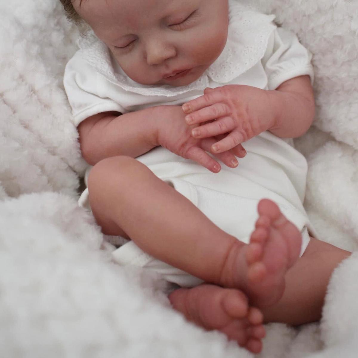 NPK 45 см спящий реборн для новорожденных очень мягкая тканевая кукла мягкая игрушка — фото 4