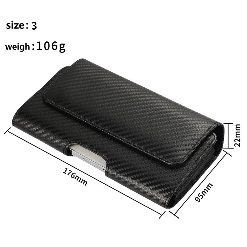 New Universal PU Leather 360° Rotation Phone Case Pouch for 5.2"-7" Mobile Phones with Flip Waist Bags Belt Clip Cover Phone Bag