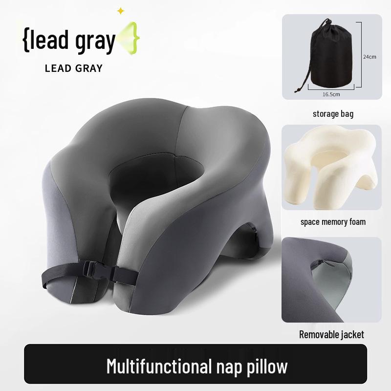U-shaped Multi-functional Memory Foam Nap Pillow for Desk or Travel
