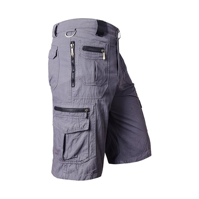Men's Plus Size Casual Summer Cotton Cargo Shorts with Multi-Pocket Design