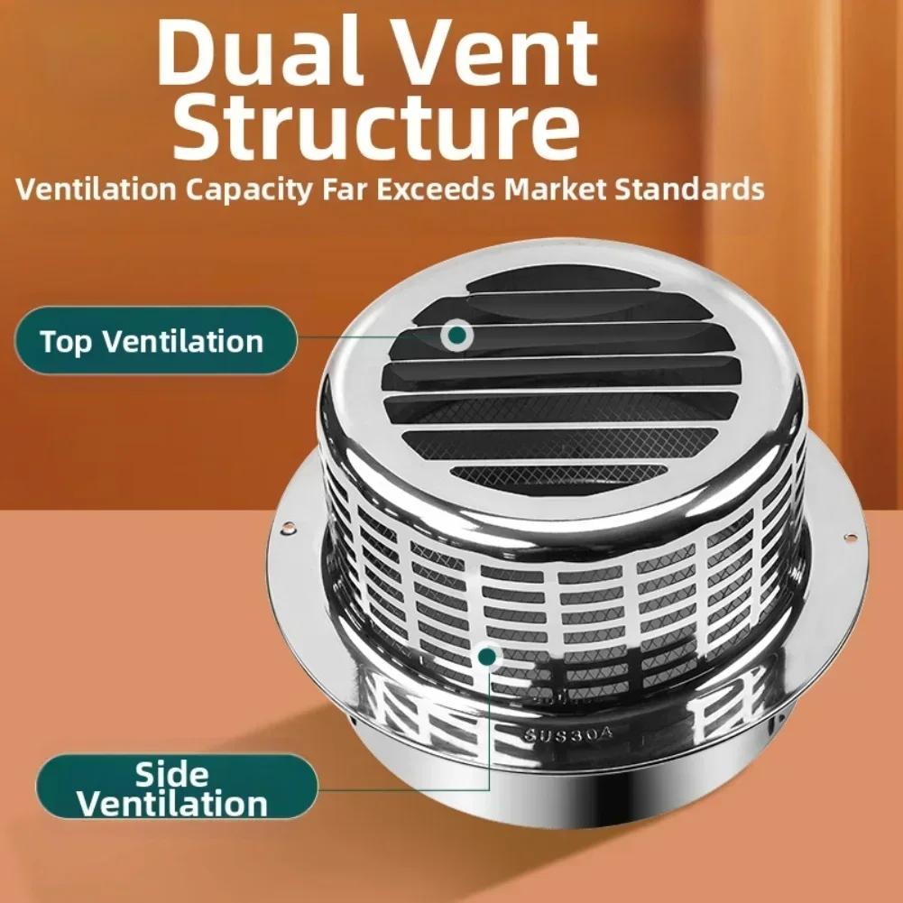 1pcs Exhaust Hood Cover Rainproof Stainless Steel Ventilation Grill Exhaust Hood Cover,Weatherproof Range Pipe Vents Accessories