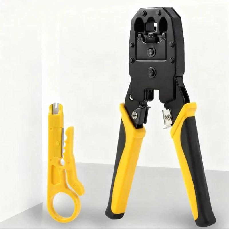 3-in-1 Network Terminal Pliers Network Terminal Clamp Network Cable Crimping Tool Multi-Function Manual Wire Stripping Tool 1pcs