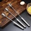 Stainless Steel Semi-Automatic Rotating Whisk for Baking - Manual Press Egg Beater